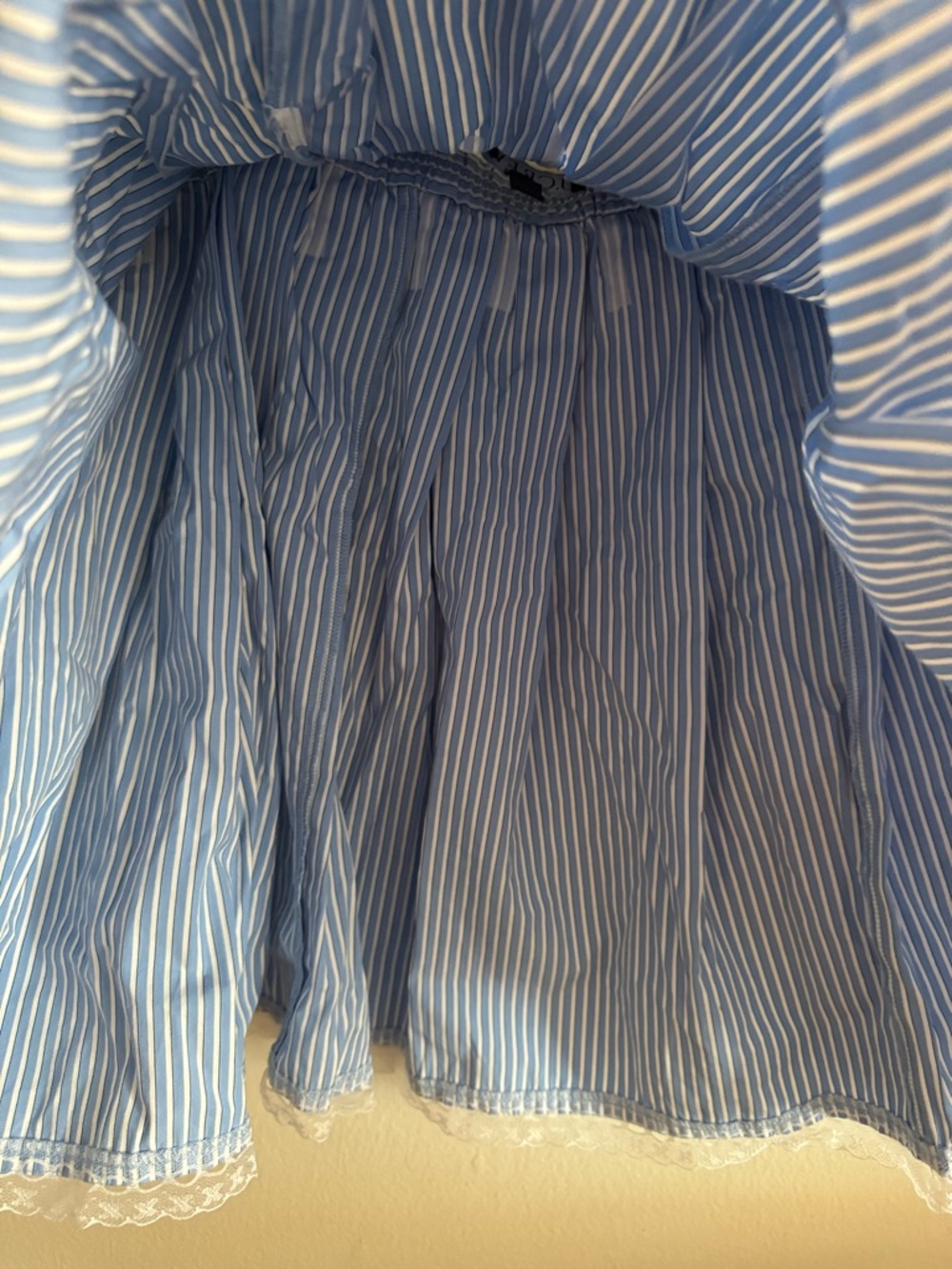 J. Crew Blue Striped Drawstring Pleated Skirt - Picture 5 of 5